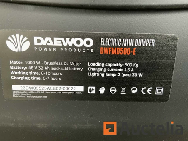 Daewoo dwfmd500-e elektrische dumper - afbeelding 2 van  15
