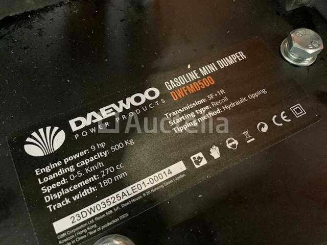 Daewoo dwfmd500 hydraulische dumper benzine - afbeelding 12 van  15
