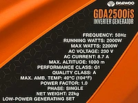 Daewoo gda2500is inverter stroomgenerator - afbeelding 16 van  19