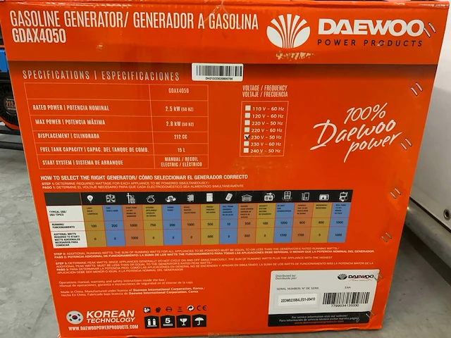 Daewoo gdax4050 stroomgenerator - afbeelding 3 van  12