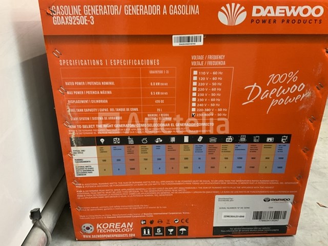 Daewoo gdax9250e benzine generator - afbeelding 7 van  15