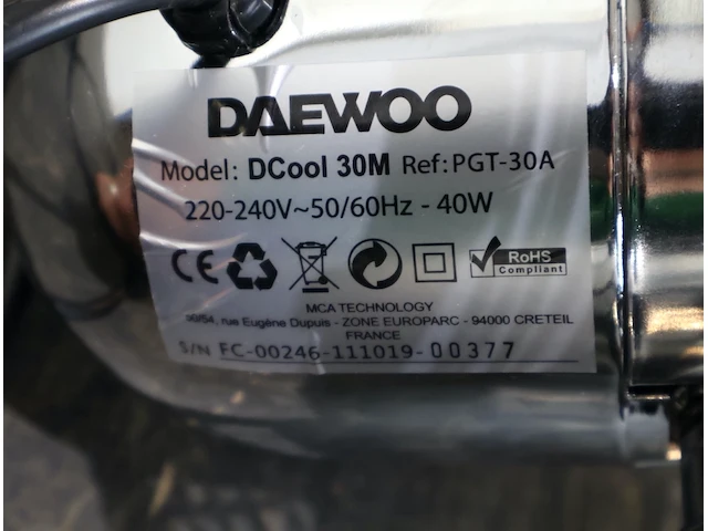 Daewoo ventilator 30cm - afbeelding 4 van  4