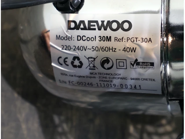 Daewoo ventilator 30cm - afbeelding 4 van  4