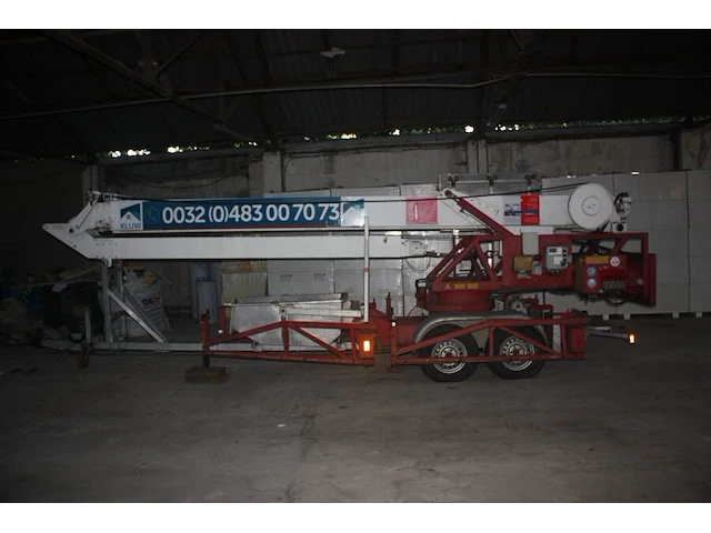 Dakwerkerskraan op aanhangwagen klaas, type k17-24, bwj. 2003, serie nr. a2003874 met puinbak, pannenklem en pannenkar (19) - afbeelding 6 van  20