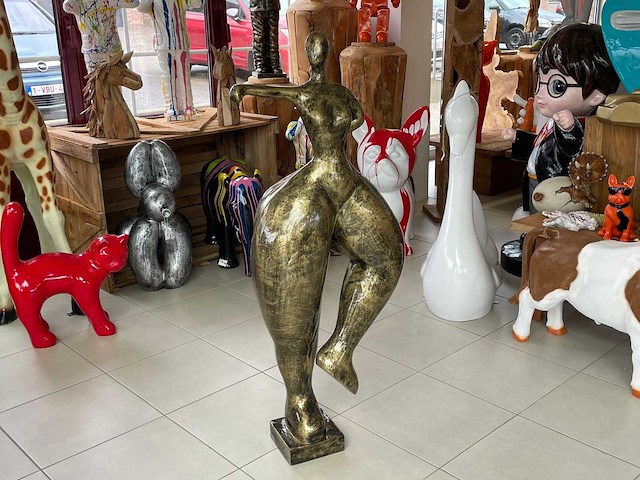 Dame op sokkel h135cm old gold - afbeelding 1 van  4