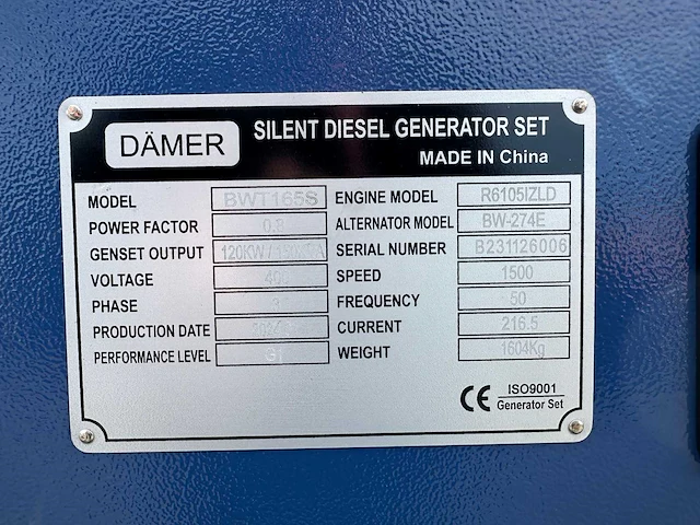 Damer - bwt165s - stroomgenerator - 2024 - afbeelding 10 van  18