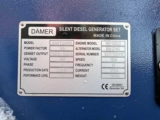 Damer - bwt206s - stroomgenerator - 2024 - afbeelding 9 van  17