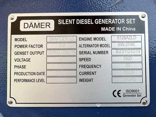 Damer - bwt275s - stroomgenerator - 2024 - afbeelding 17 van  24