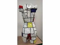 Dames buste geinspireerd door mondriaan - afbeelding 5 van  5