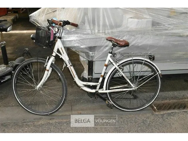 Damesfiets central park excel wit - zwart mandje vooraan - afbeelding 1 van  1
