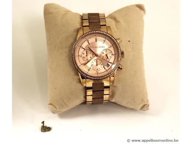 Dameshorloge michael kors mk6598, quartz vv stopwatch, mogelijke gebruikssporen, mogelijks nieuwe batterij nodig - afbeelding 1 van  5