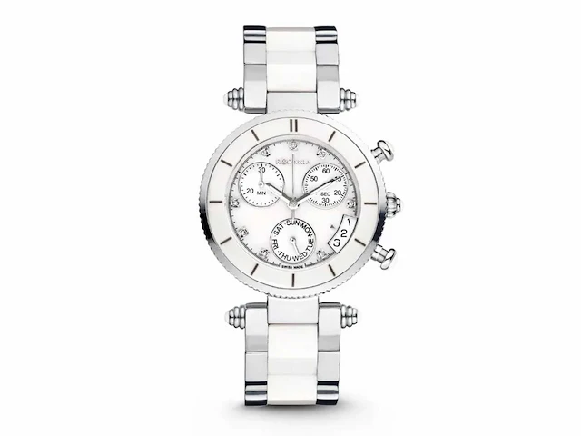 Dameshorloge rodania atb-r2 1930 ceramic white chrono diamond collection - afbeelding 1 van  1