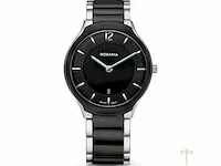 Dameshorloge rodania mystery s/s black ceramic, sapphire 5 atm, ref. 2508746