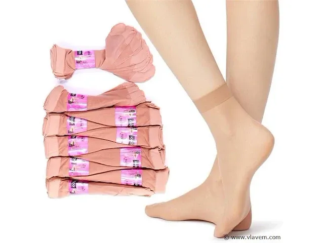 Damessokken, kniekousen, beige 35-42 100 paar - afbeelding 1 van  1