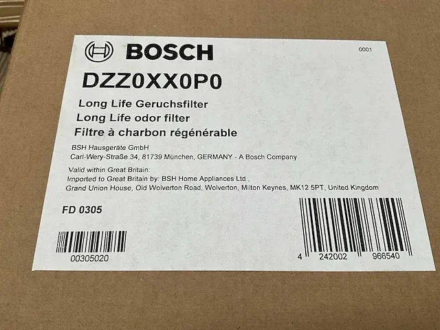 Dampkap filterelement bosch long life odor filter - afbeelding 6 van  7