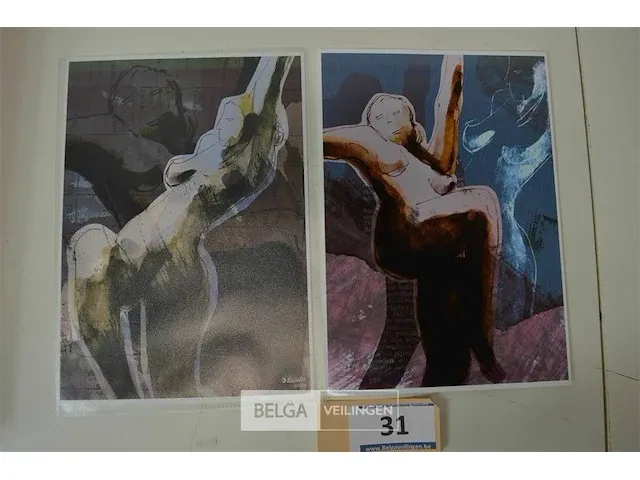 "dancing woman (blue) & (green) els verschueren - afbeelding 1 van  8