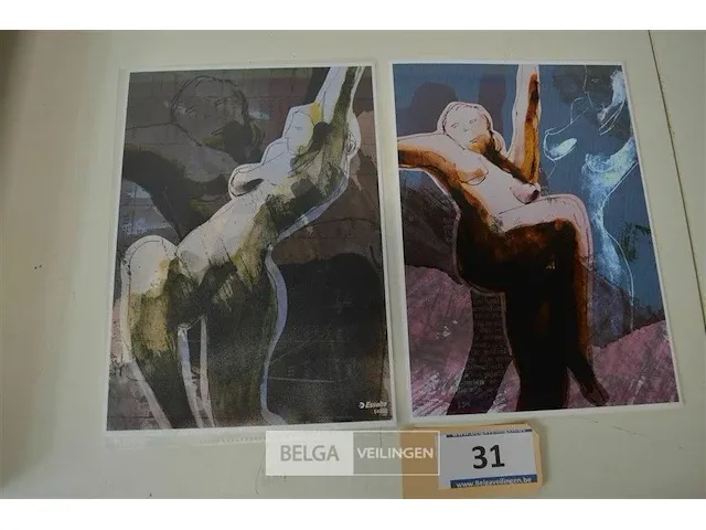 "dancing woman (blue) & (green) els verschueren - afbeelding 5 van  8