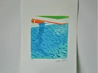 David hockney - pool made with paper and blue ink - afbeelding 1 van  11