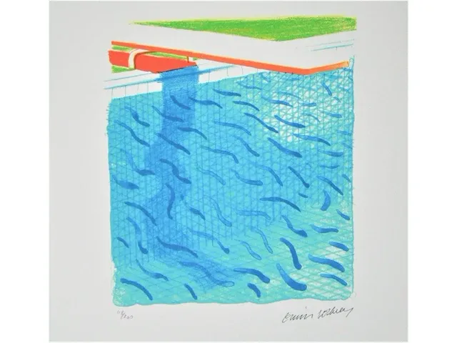 David hockney - pool made with paper and blue ink - afbeelding 7 van  11