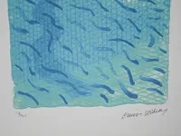 David hockney - pool made with paper and blue ink - afbeelding 9 van  11