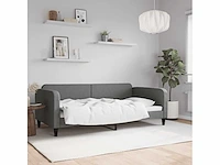 Daybed donkergrijs 100x200 cm stof - afbeelding 1 van  8