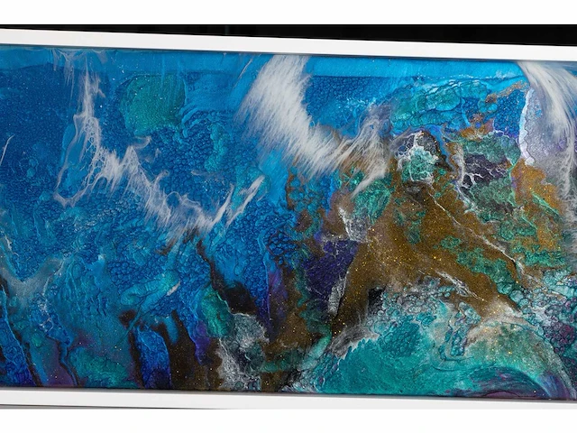 De blauwe zee van alicante 2 - elvira lopez - epoxy art - 1/1 uniek kunstwerk - afbeelding 3 van  11