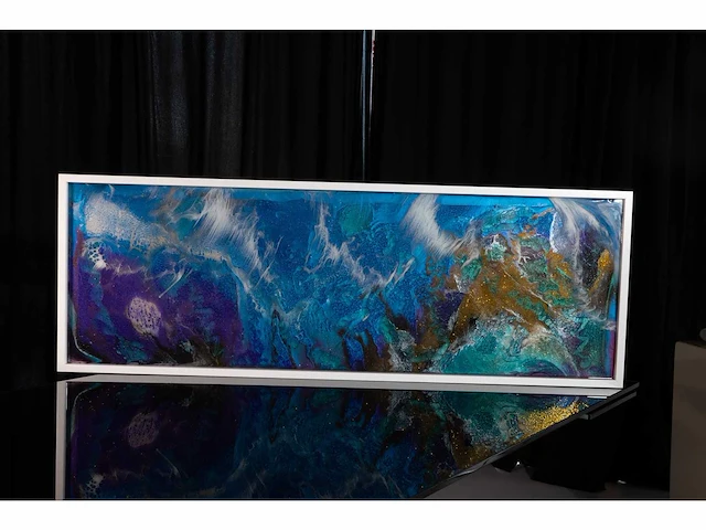 De blauwe zee van alicante 2 - elvira lopez - epoxy art - 1/1 uniek kunstwerk - afbeelding 4 van  11