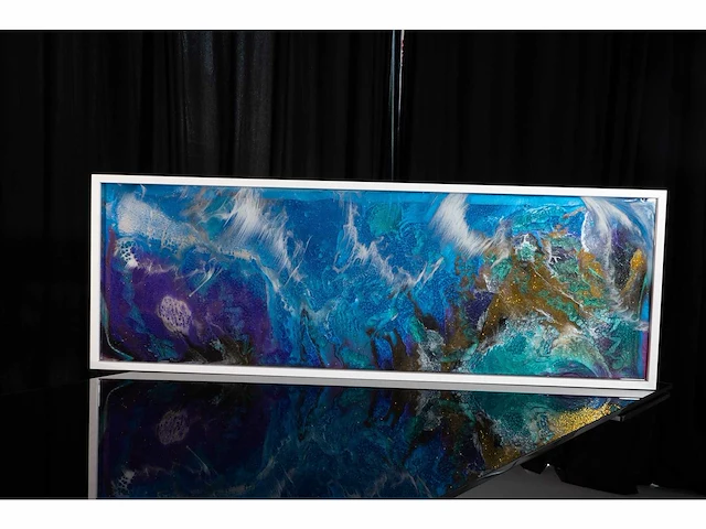 De blauwe zee van alicante 2 - elvira lopez - epoxy art - 1/1 uniek kunstwerk - afbeelding 5 van  11