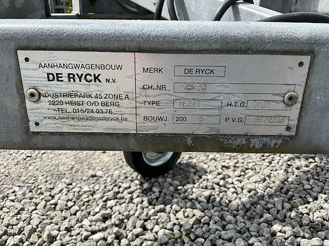 De ryck machinetrailer 3000kg mtm - afbeelding 5 van  10