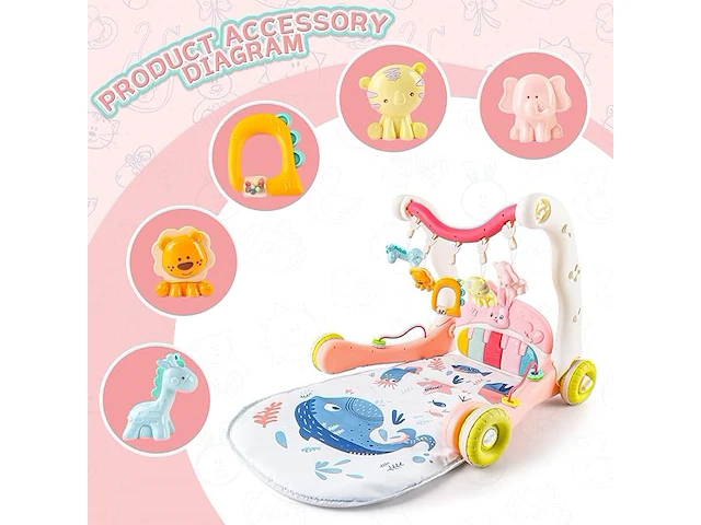 Deao 4-in-1 piano-gym speeldeken - afbeelding 3 van  5