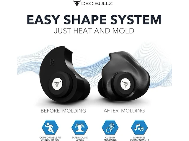 Decibullz high fidelity custom molded oordopjes - afbeelding 4 van  5