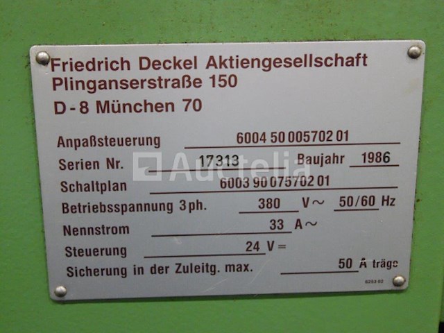 Deckel fp 5 nc cnc freesmachine 1986 - afbeelding 10 van  13