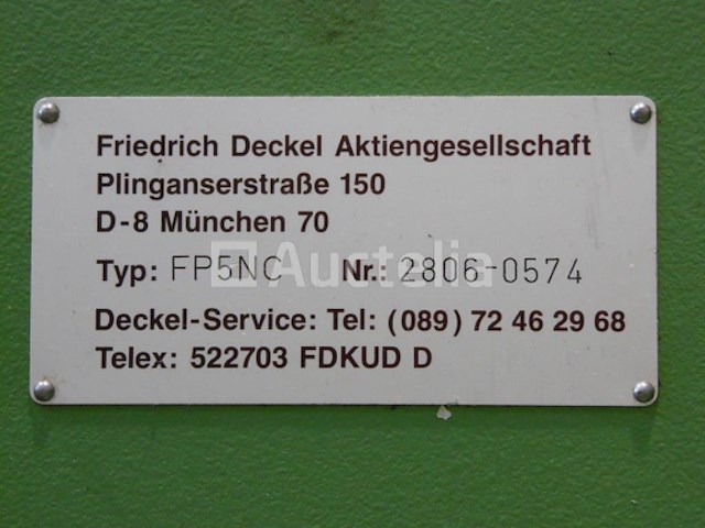 Deckel fp 5 nc cnc freesmachine 1986 - afbeelding 11 van  13