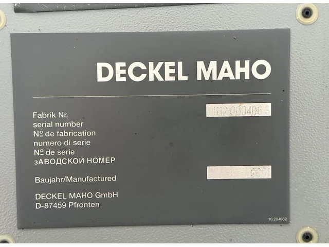 Deckel maho dmu 60t verticaal bewerkingscentrum - afbeelding 8 van  9
