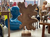 Deco blad in teak op sokkel h105cm x b60cm x d5cm - afbeelding 1 van  1