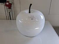 Decoratie appel wit glans - afbeelding 1 van  2