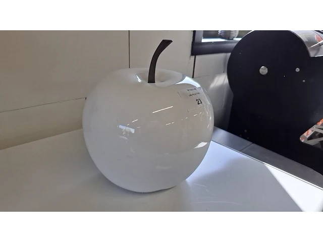 Decoratie appel wit glans - afbeelding 2 van  2