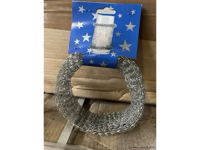 Decoratie huls metaaldraad zilver - afbeelding 1 van  2