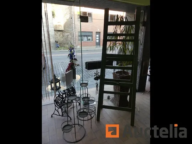 Decoratie, planten, voet van de oude naaimachine,... - afbeelding 1 van  6