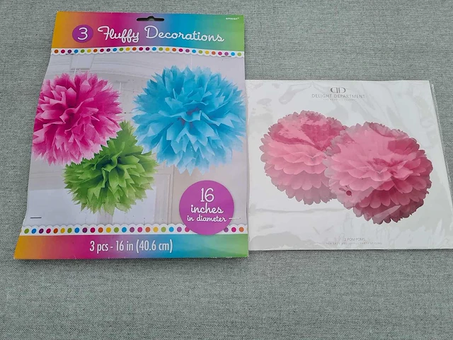 Decoratie set pompons - afbeelding 1 van  2