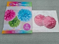 Decoratie set pompons - afbeelding 1 van  2