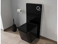 Decoratief steunframe voor hangend toilet - zwart - afbeelding 1 van  4