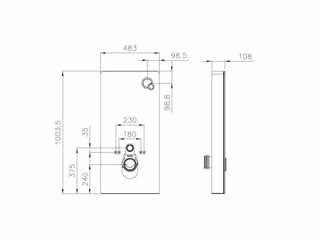Decoratief steunframe voor hangend toilet - zwart - afbeelding 4 van  4