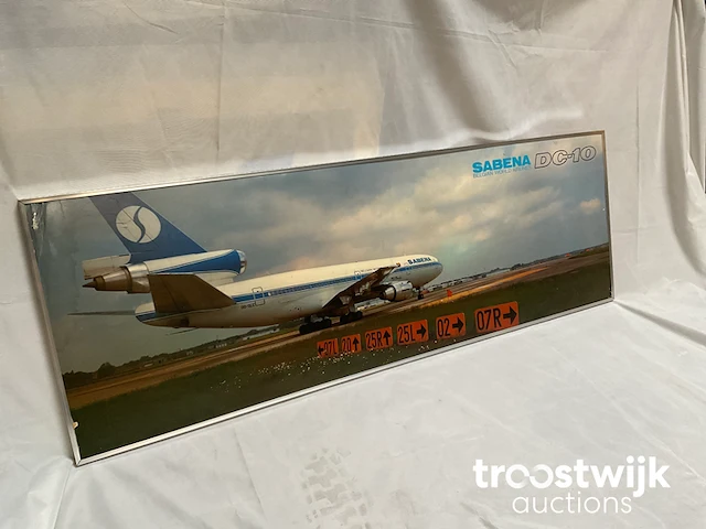 Decoratieve foto sabena vliegtuig dc-10 - afbeelding 1 van  5