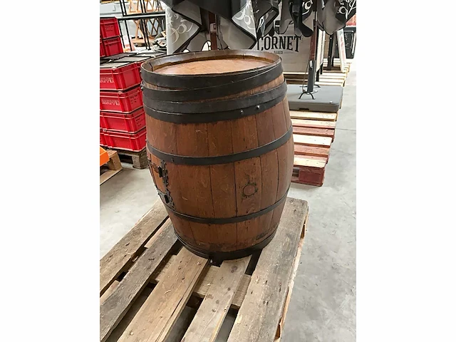 Decoratieve houten ton - afbeelding 3 van  3