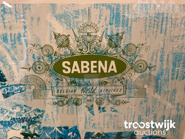 Decoratieve wereldkaart "sabena" - afbeelding 4 van  6