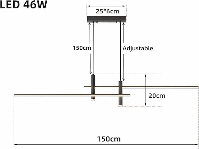 Deevin moderne led hanglamp - afbeelding 2 van  3