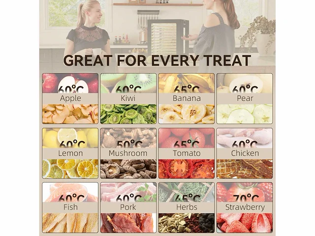 Dehydrator - 850 w, temperatuurregelaar 40-70°c - afbeelding 5 van  7