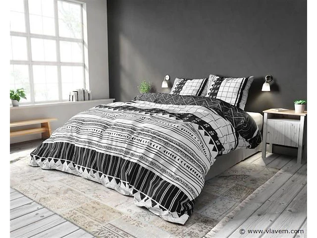 Dekbedovertrek artic stripe wit 240 x 220 cm - afbeelding 3 van  4