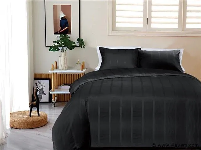 Dekbedovertrek melbourne deluxe zwart - 240x220 - afbeelding 1 van  2